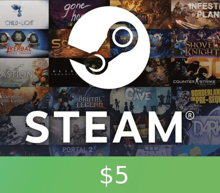 Steam Gift Card $5 (Global)